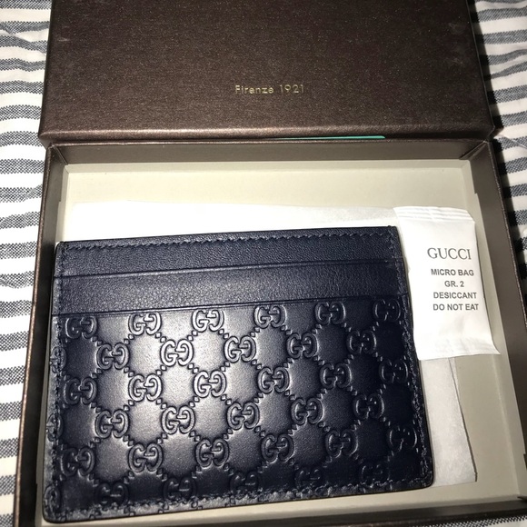 blue gucci card holder